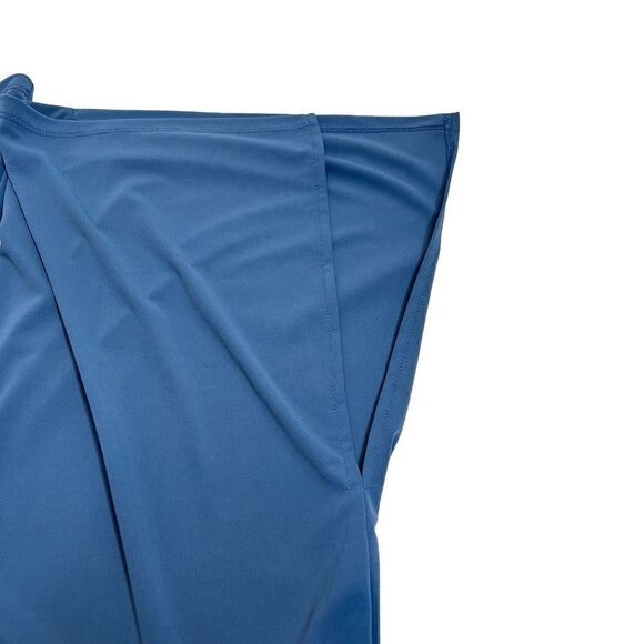 Zara new blue Zara new high rise pull on wide leg side split bottom pants size L - Picture 14 of 15